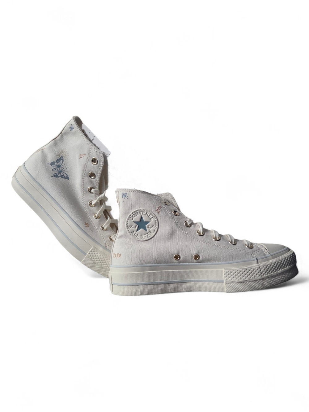 NWOT Converse High Top Chuck Taylor Tat Vintage Cream Platform Butterfly Shoes